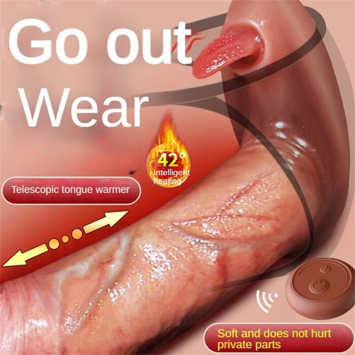 Brown realistic thrusting vibrating dildo with remote, photo 7