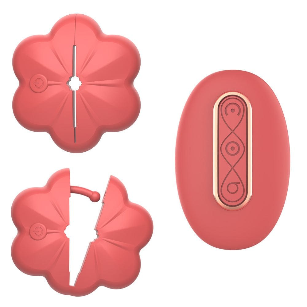 Red vibrating nipple clamps with wireless remote
