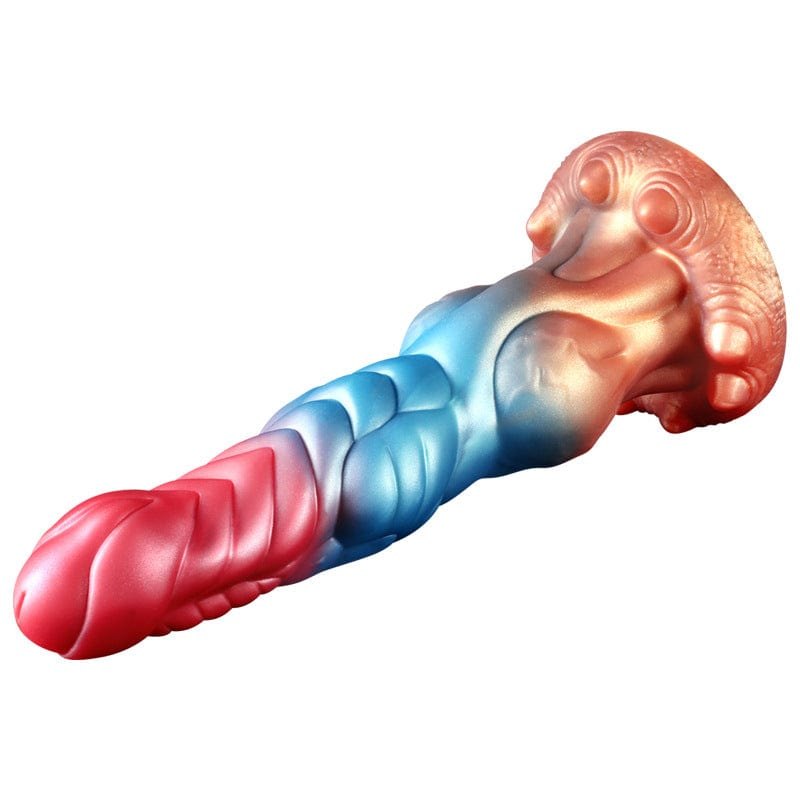 Multicolor wolf dragon fantasy dildo, photo 9