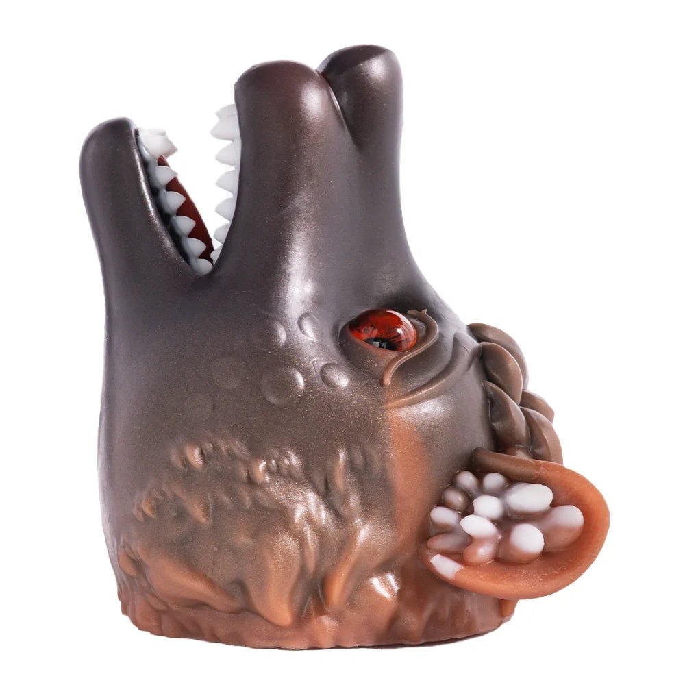 Dark brown wolf head masturbator with blood orange eyes, photo 10