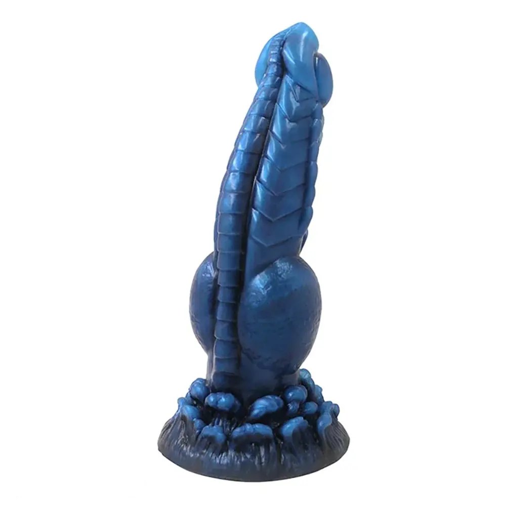 Blue wolf knot silicone dildo, photo 1