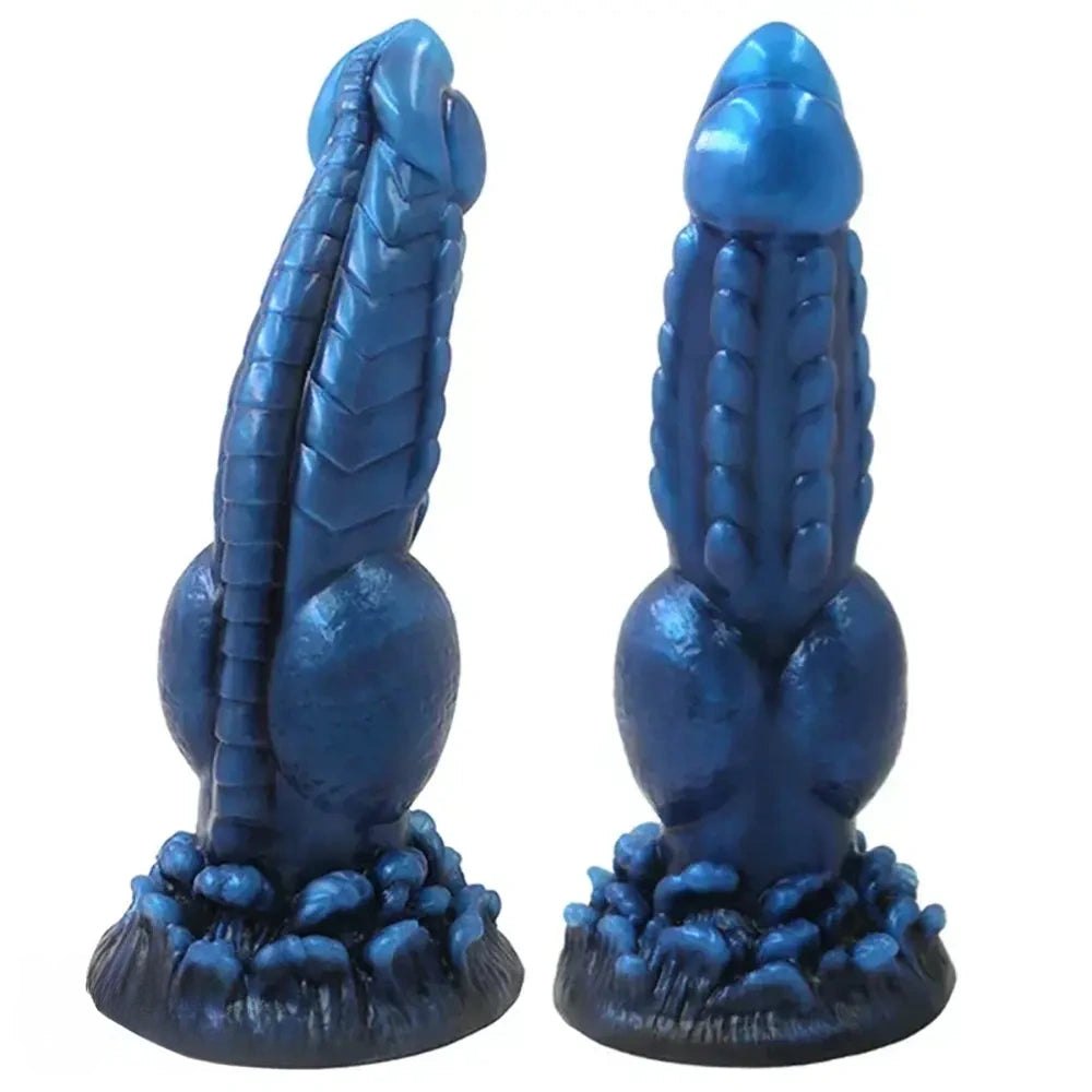 Blue wolf knot silicone dildo, photo 2