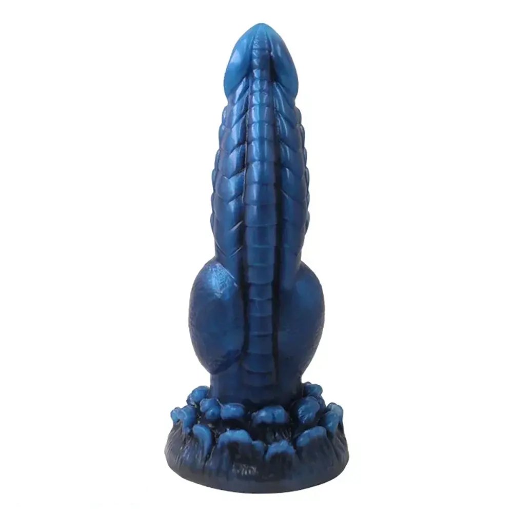 Blue wolf knot silicone dildo, photo 4