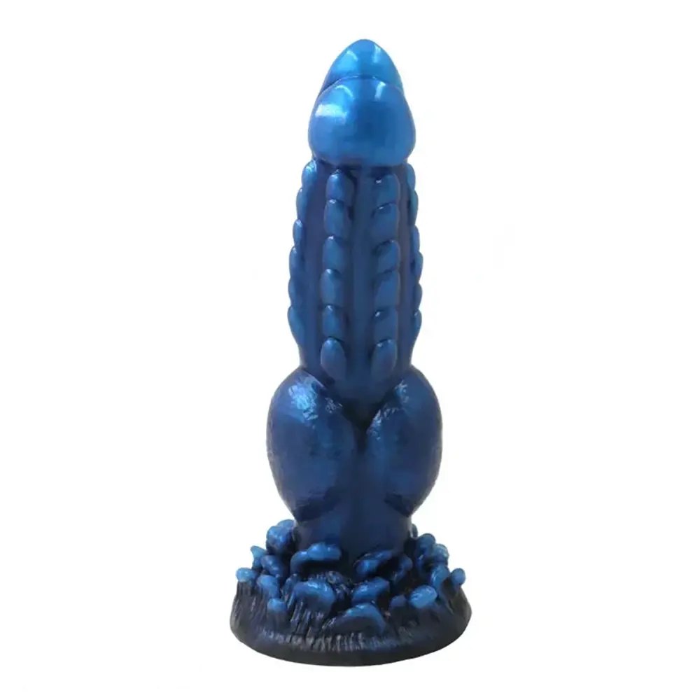 Blue wolf knot silicone dildo, photo 6