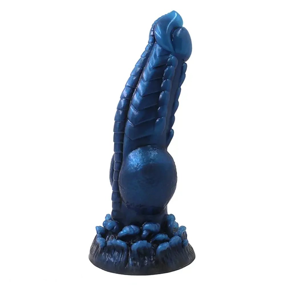 Blue wolf knot silicone dildo, photo 7