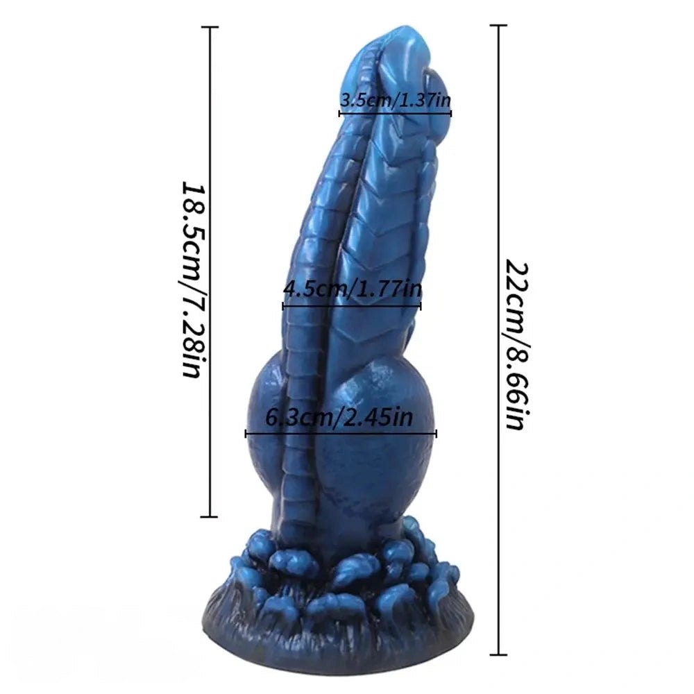 Blue wolf knot silicone dildo, photo 8
