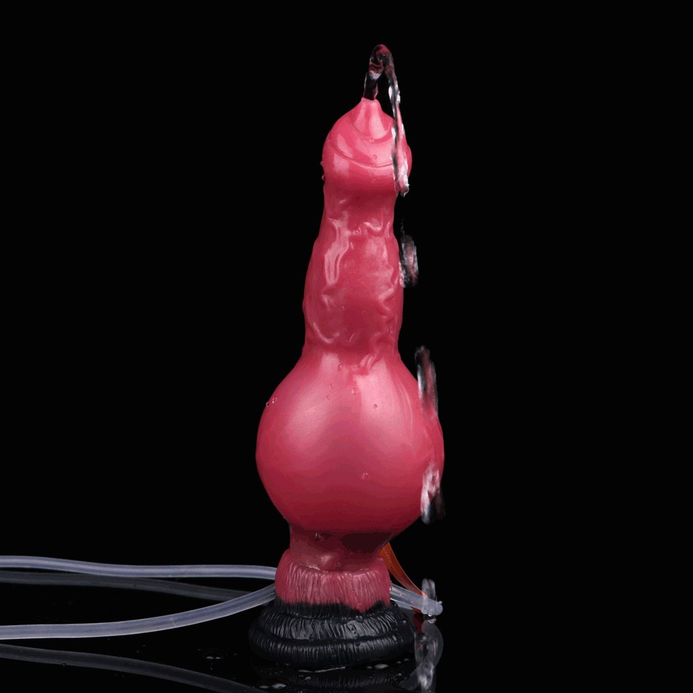 Red wolf-knot silicone dildo, photo 4