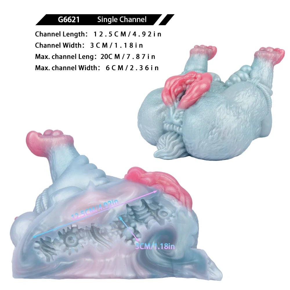 Glacial blue fur-textured wolf princess fantasy masturbator, photo 12