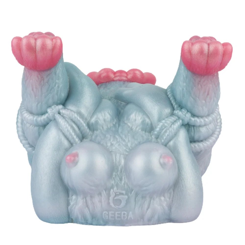 Glacial blue fur-textured wolf princess fantasy masturbator, photo 3