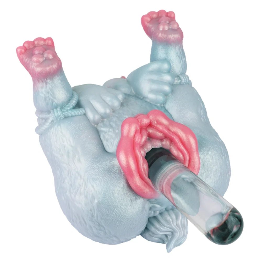 Glacial blue fur-textured wolf princess fantasy masturbator, photo 5