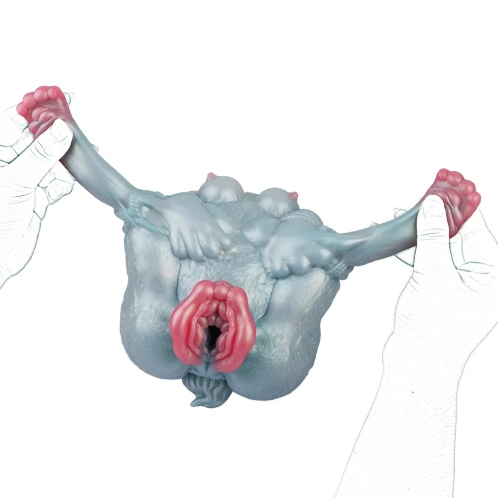 Glacial blue fur-textured wolf princess fantasy masturbator, photo 6