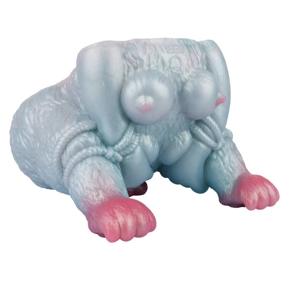 Glacial blue fur-textured wolf princess fantasy masturbator, photo 8