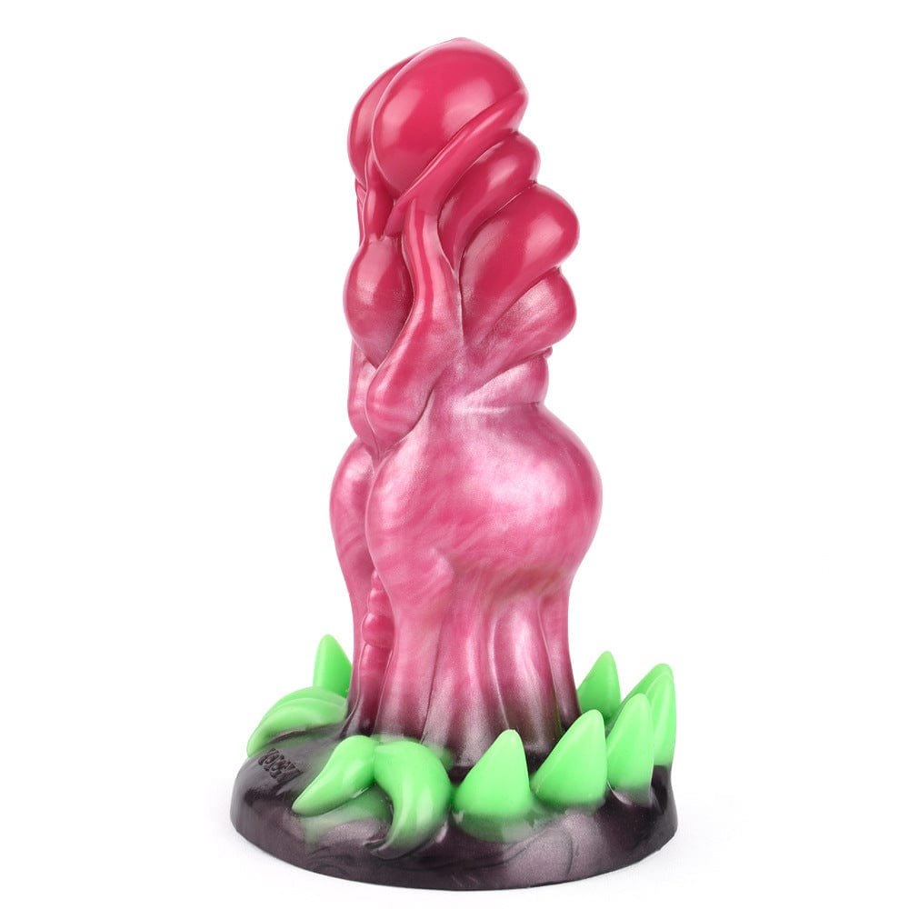 Pink wolf teeth fantasy dildo with suction cup base, photo 1