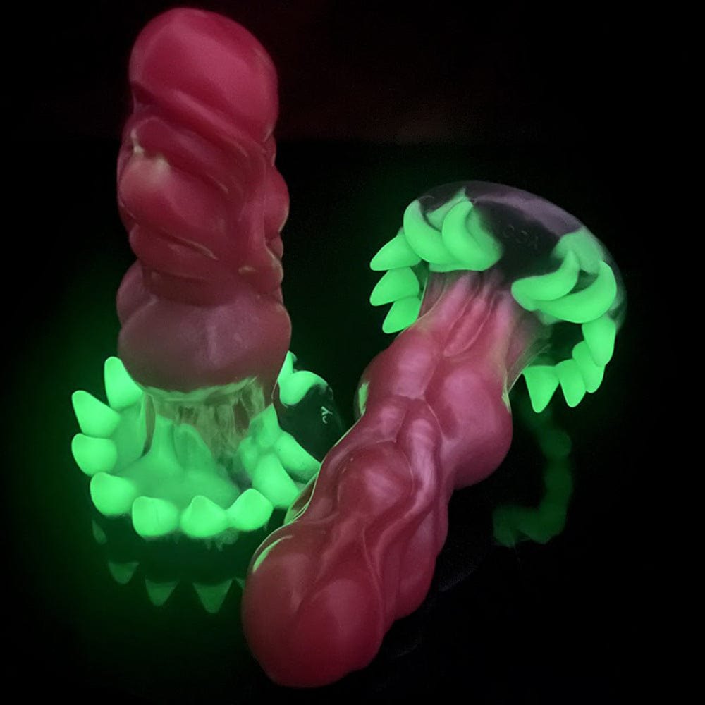 Pink wolf teeth fantasy dildo with suction cup base, photo 7