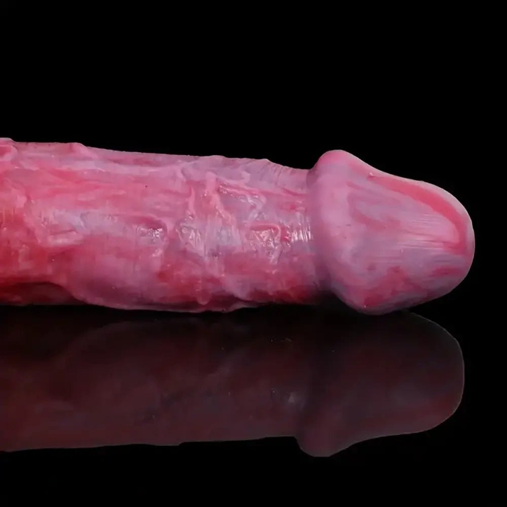 Colorful wrinkled double-head silicone dildo, photo 6