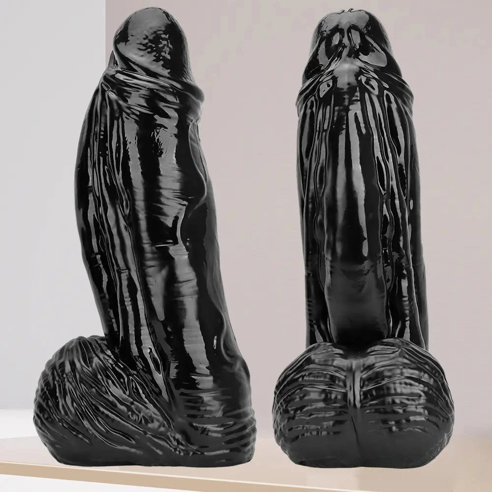 Black extra thick realistic dildo, photo 1