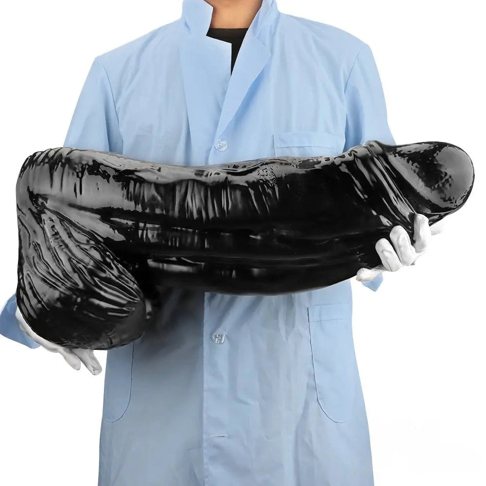 Black extra thick realistic dildo, photo 12