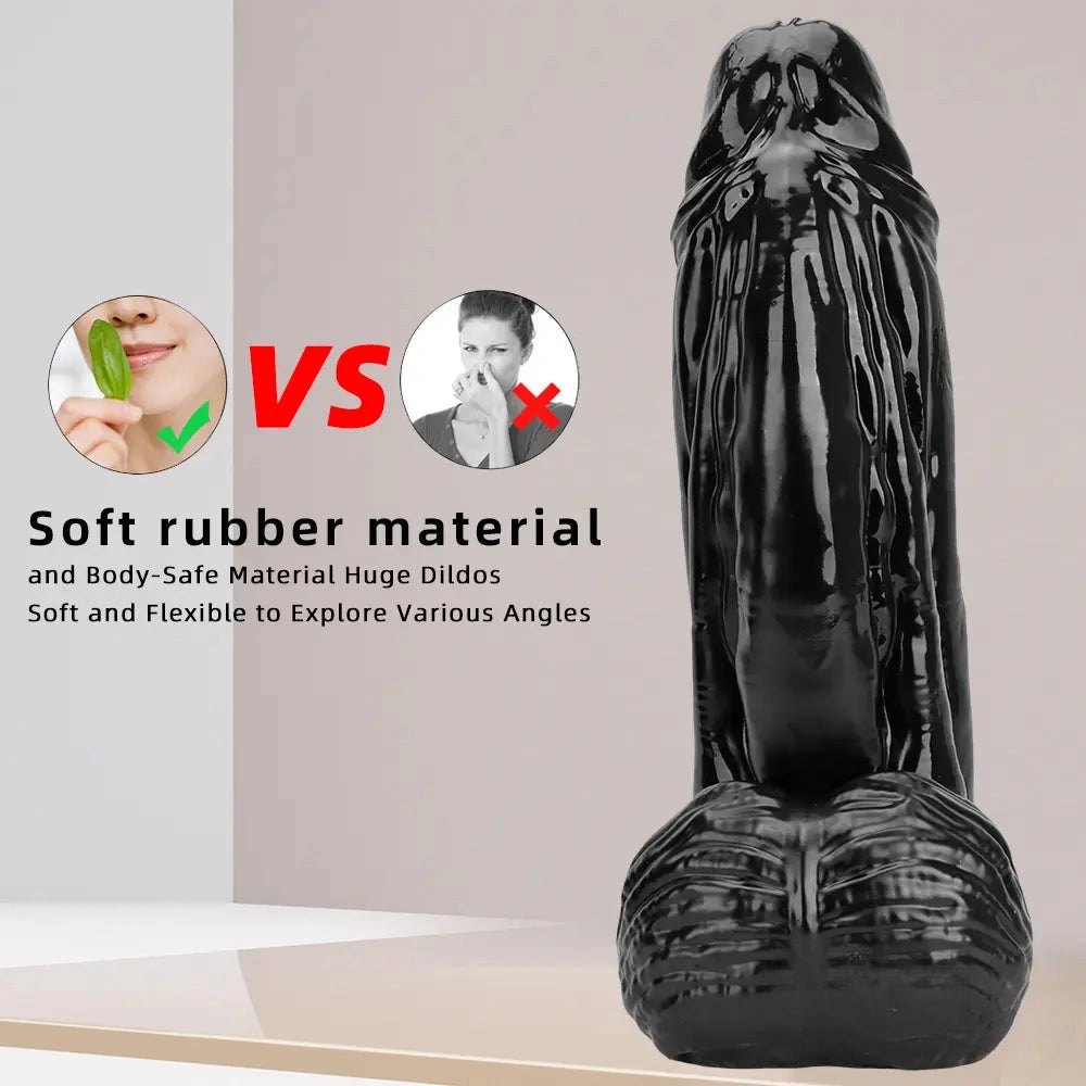 Black extra thick realistic dildo, photo 3