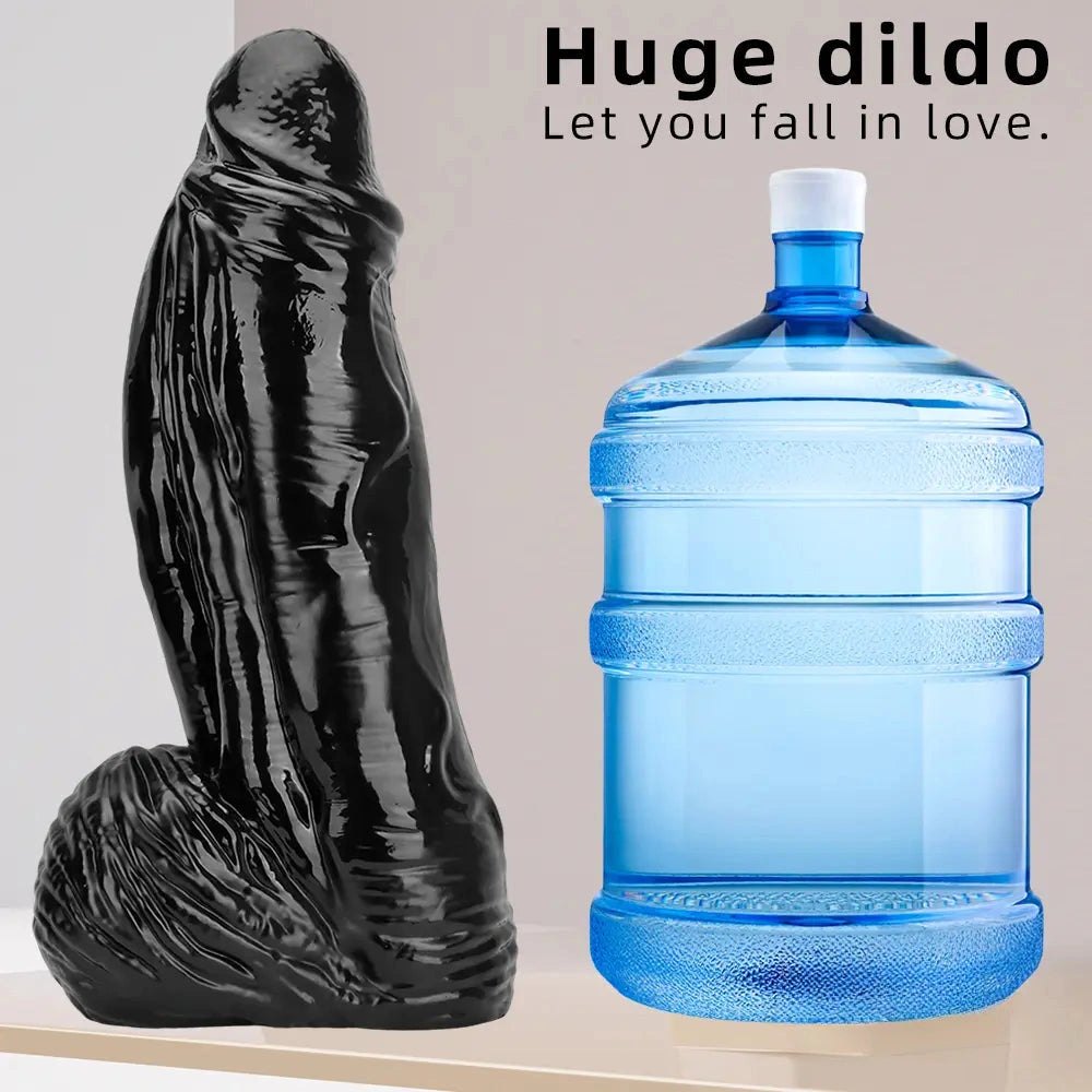 Black extra thick realistic dildo, photo 5
