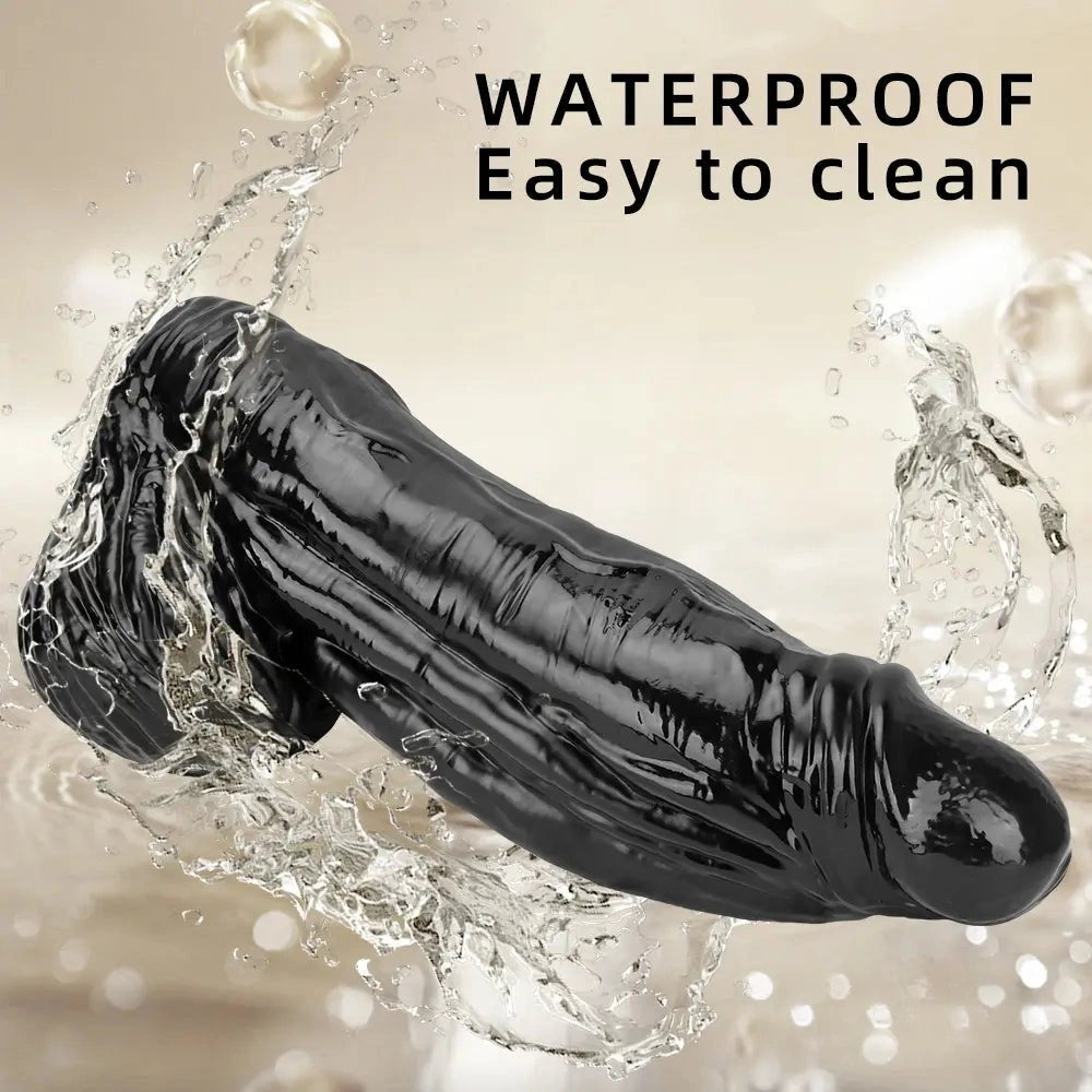 Black extra thick realistic dildo, photo 6