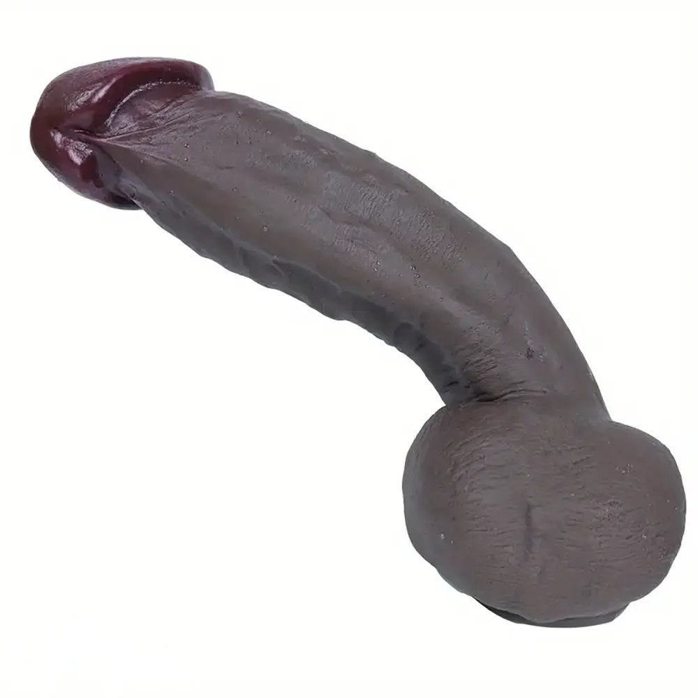 Black realistic silicone dildo, photo 2