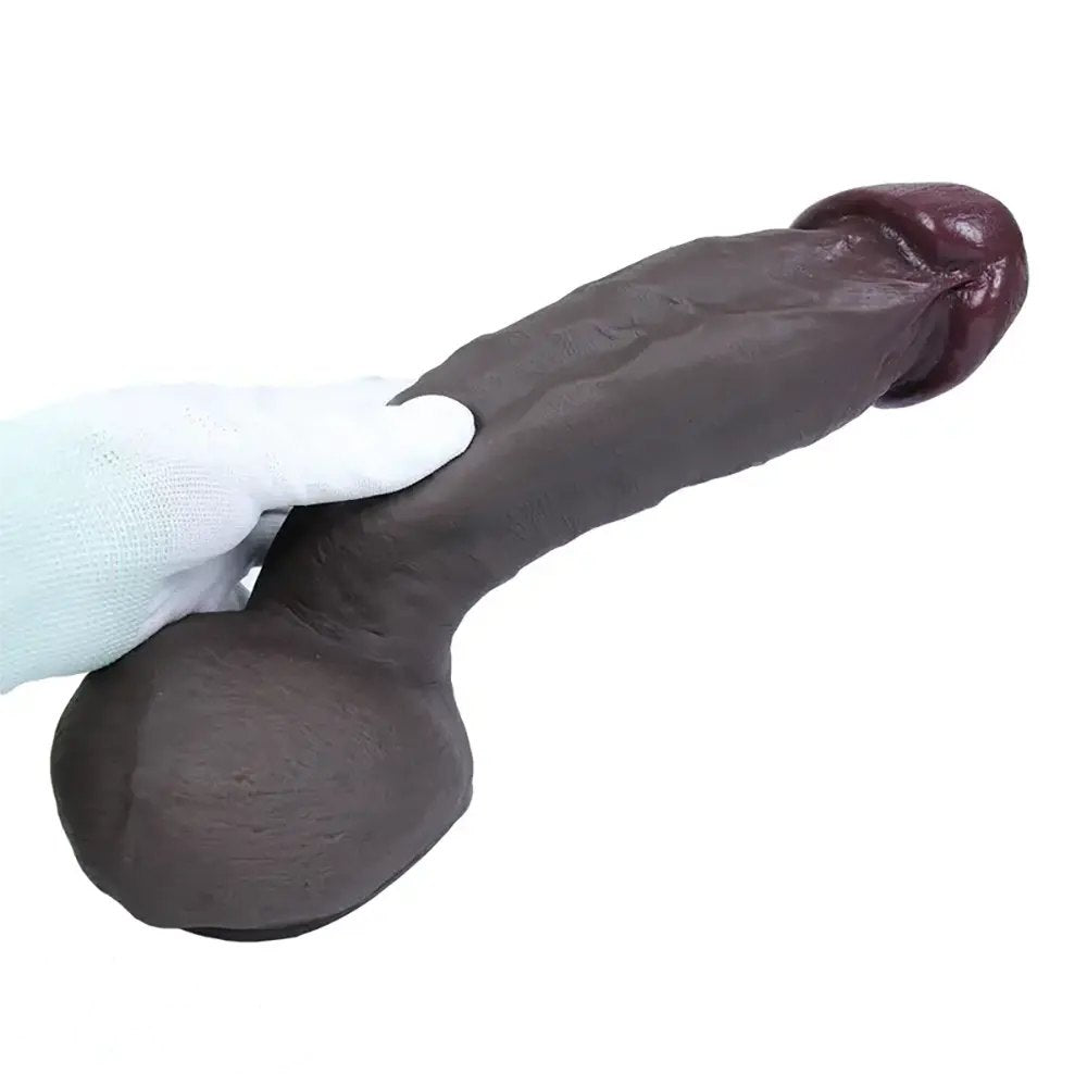 Black realistic silicone dildo, photo 4