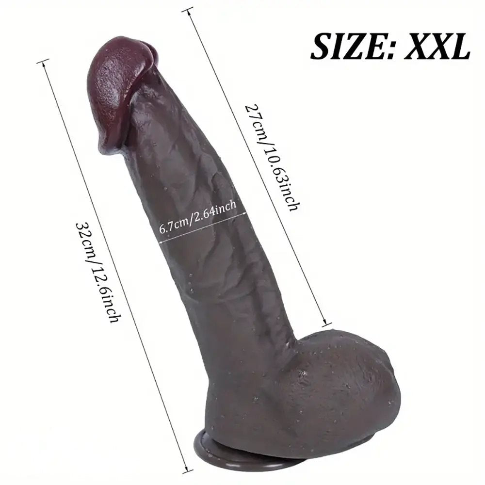 Black realistic silicone dildo, photo 5