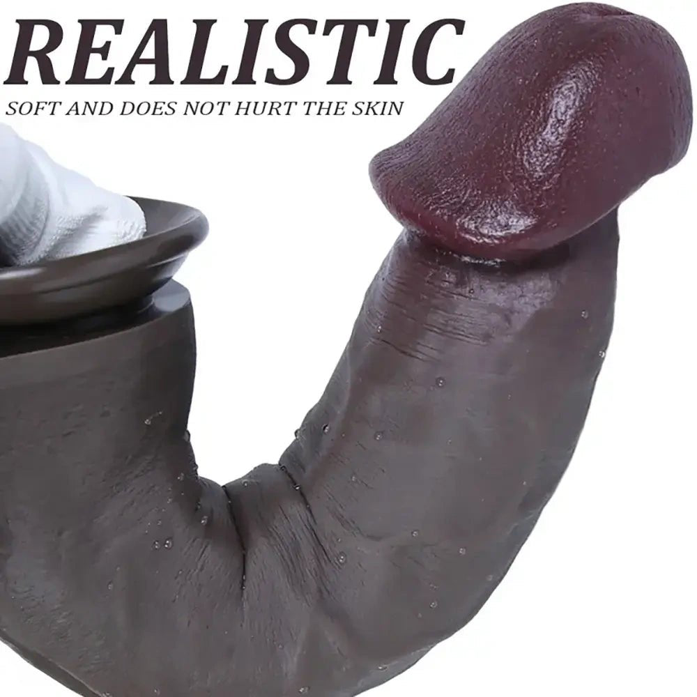 Black realistic silicone dildo, photo 7