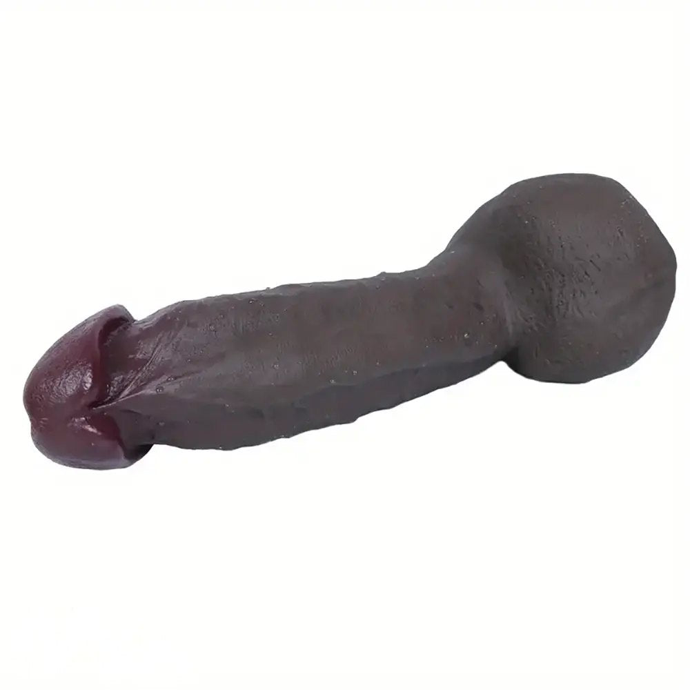 Black realistic silicone dildo, photo 8