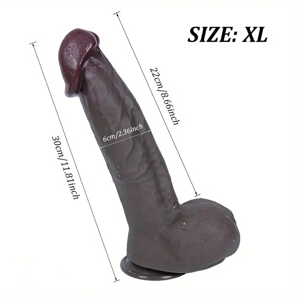 Black realistic silicone dildo, photo 9