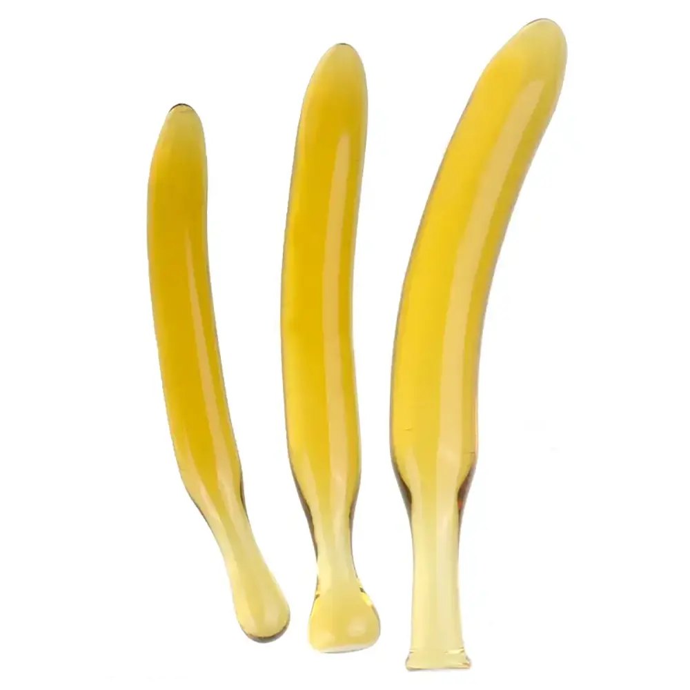 Yellow glass banana dildo, photo 1
