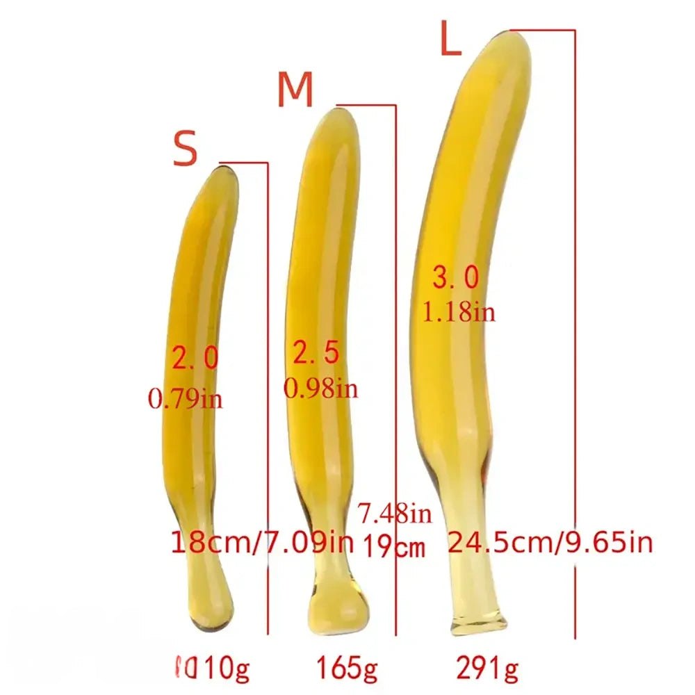 Yellow glass banana dildo, photo 3