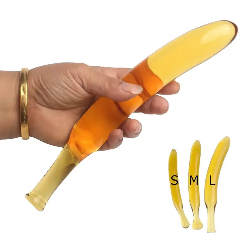 Yellow glass banana dildo, photo 7