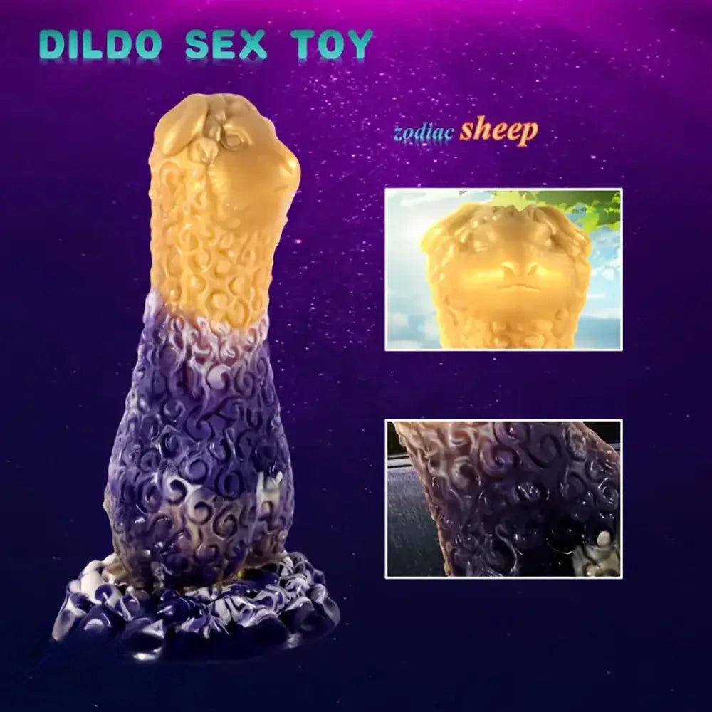 Two-tone zodiac sheep animal dildo, photo 1